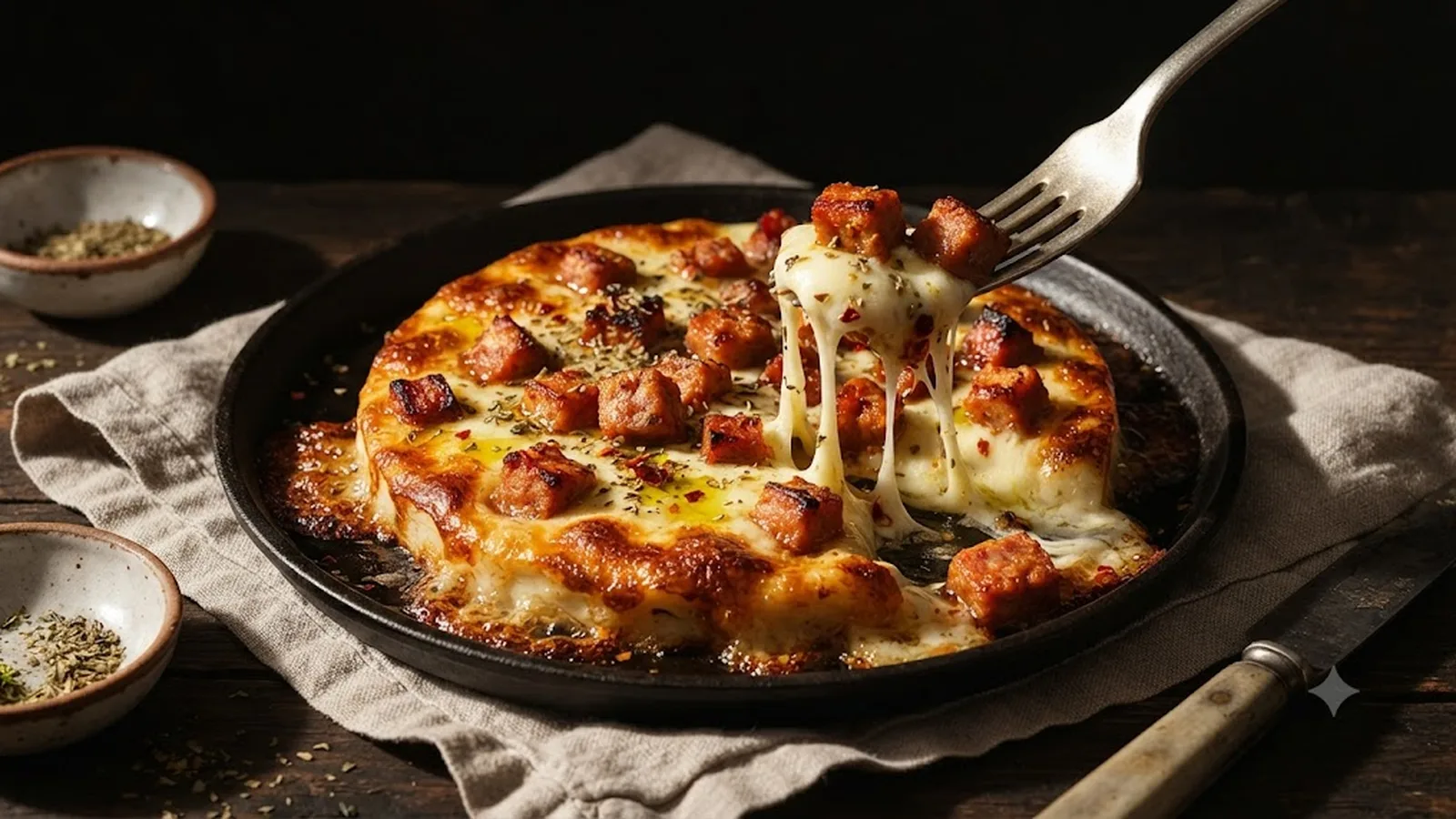 Provoleta con chorizo